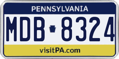 PA license plate MDB8324