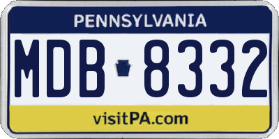 PA license plate MDB8332