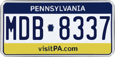 PA license plate MDB8337