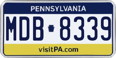 PA license plate MDB8339