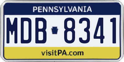 PA license plate MDB8341