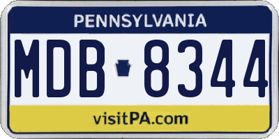 PA license plate MDB8344