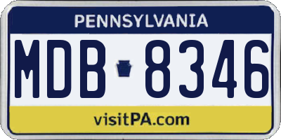 PA license plate MDB8346