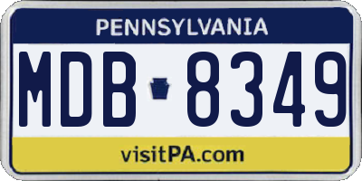 PA license plate MDB8349