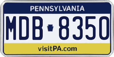 PA license plate MDB8350