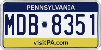 PA license plate MDB8351