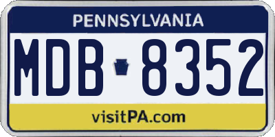 PA license plate MDB8352