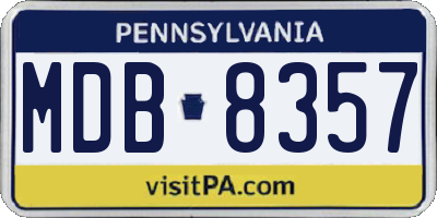 PA license plate MDB8357