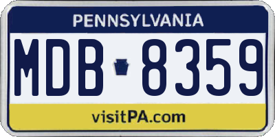 PA license plate MDB8359