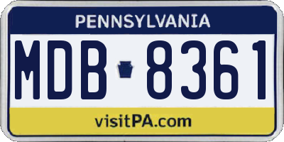 PA license plate MDB8361