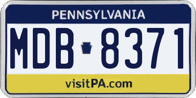PA license plate MDB8371