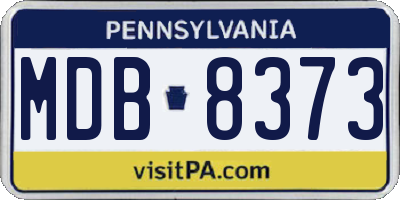 PA license plate MDB8373