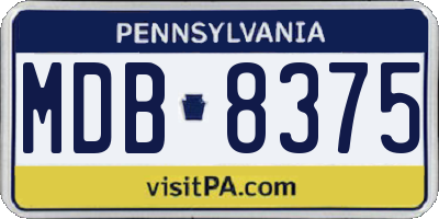 PA license plate MDB8375