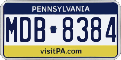 PA license plate MDB8384