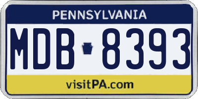 PA license plate MDB8393