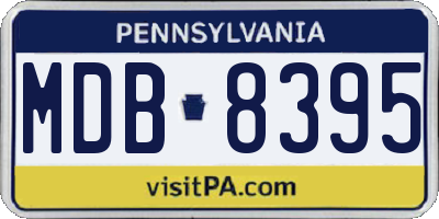 PA license plate MDB8395