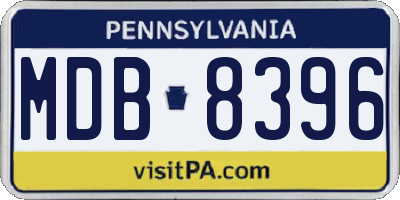 PA license plate MDB8396
