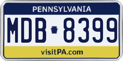 PA license plate MDB8399