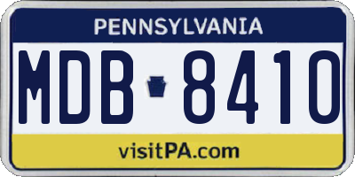 PA license plate MDB8410