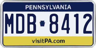 PA license plate MDB8412
