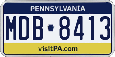 PA license plate MDB8413
