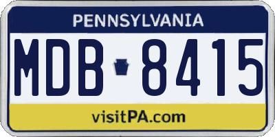 PA license plate MDB8415