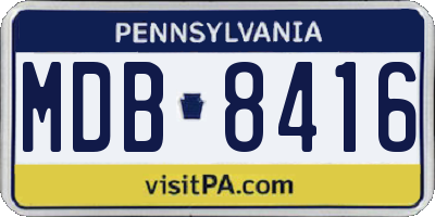 PA license plate MDB8416