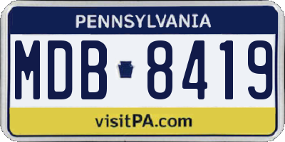 PA license plate MDB8419