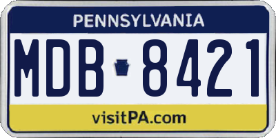 PA license plate MDB8421
