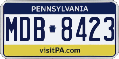PA license plate MDB8423