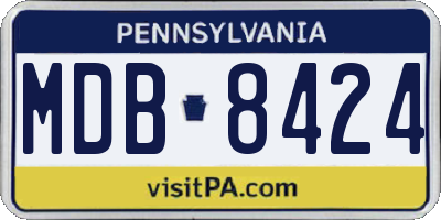 PA license plate MDB8424