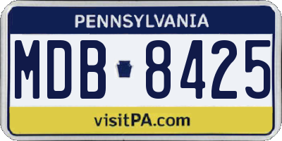 PA license plate MDB8425