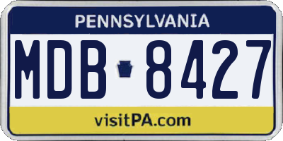 PA license plate MDB8427