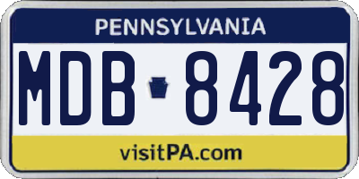 PA license plate MDB8428