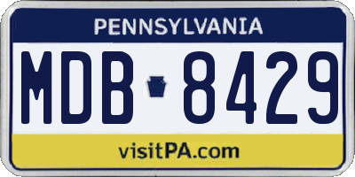 PA license plate MDB8429