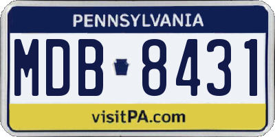 PA license plate MDB8431