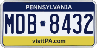 PA license plate MDB8432