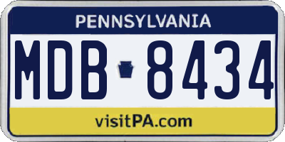 PA license plate MDB8434