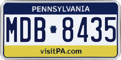 PA license plate MDB8435