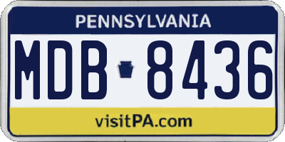 PA license plate MDB8436
