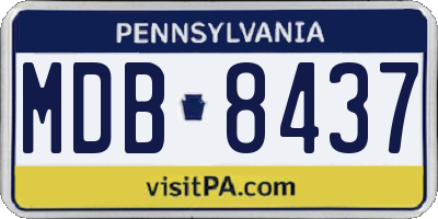 PA license plate MDB8437
