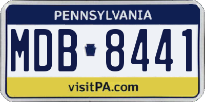 PA license plate MDB8441