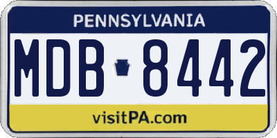 PA license plate MDB8442