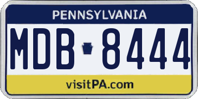 PA license plate MDB8444