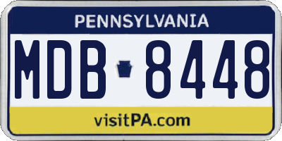 PA license plate MDB8448