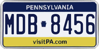 PA license plate MDB8456