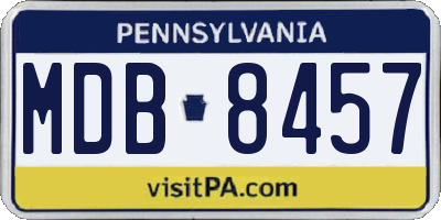 PA license plate MDB8457