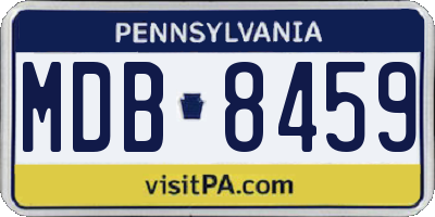 PA license plate MDB8459