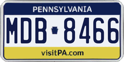 PA license plate MDB8466