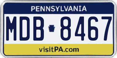 PA license plate MDB8467